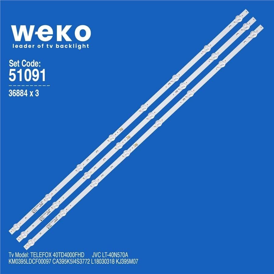 Wkset-6091 36884X3 Kj395d08-Zc22ag-03 8S1P 303Kj395038 3 Adet Led Bar