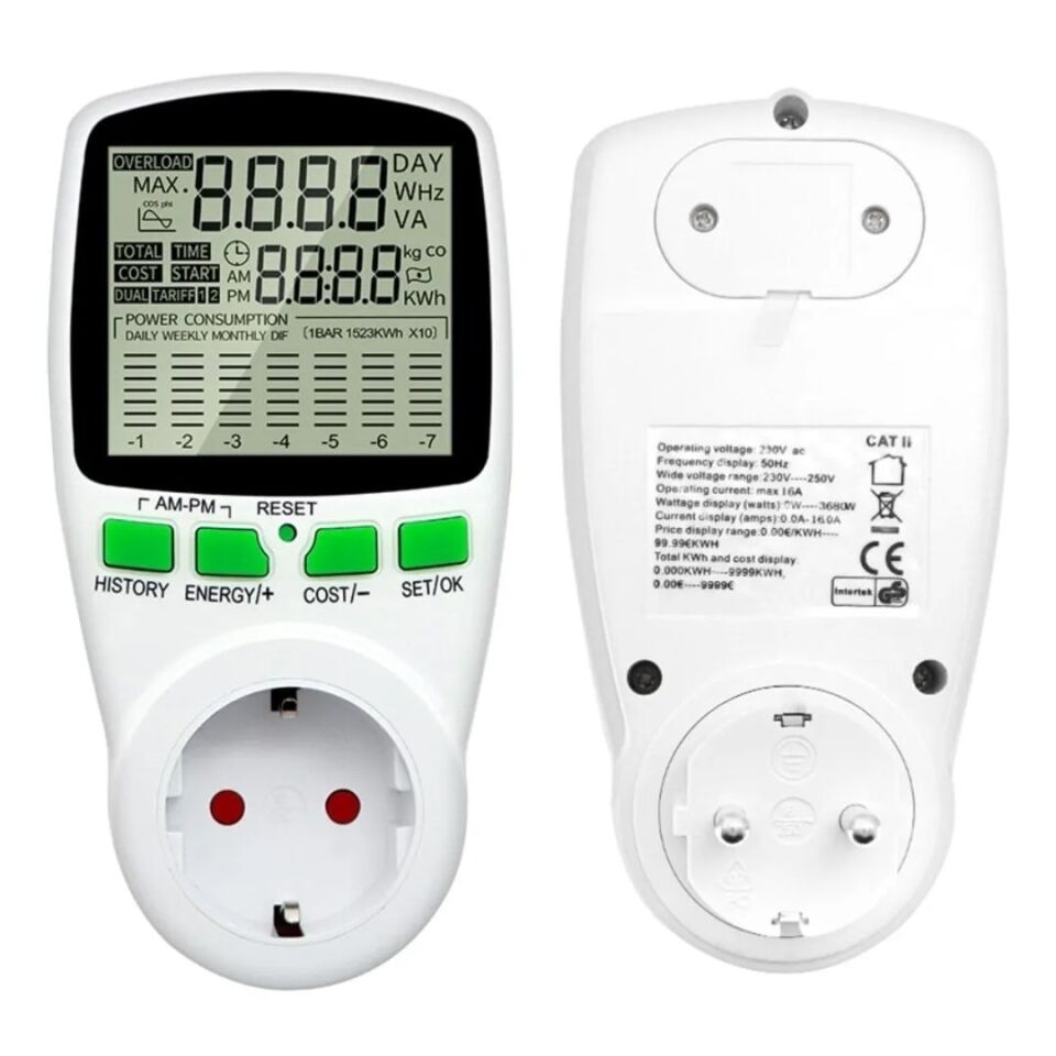 Gesi PM-1453 Dijital Wattmetre Enerji Sarfiyat Tüketim Ölçer