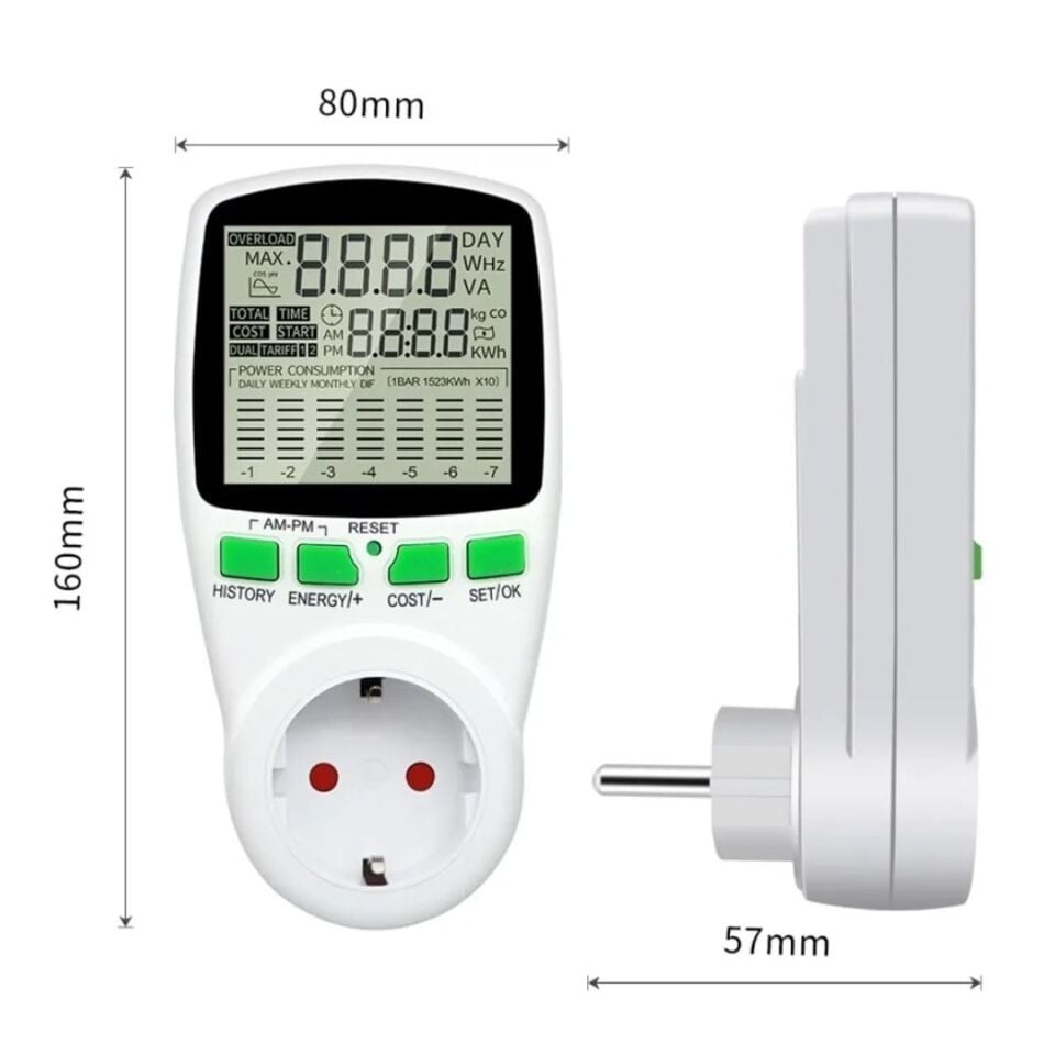 Gesi PM-1453 Dijital Wattmetre Enerji Sarfiyat Tüketim Ölçer