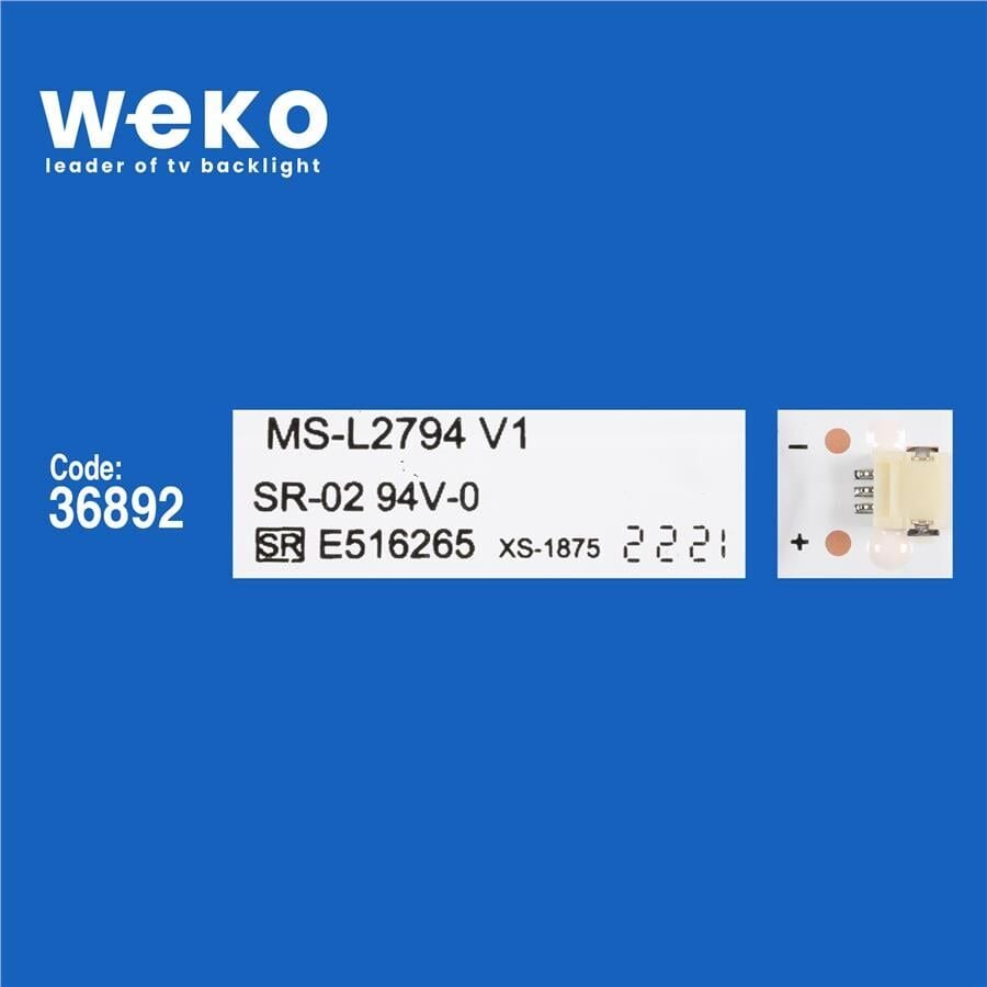 Wkset-6096 36892X2 Mx32d06-Zc22ag-10 6S1P 303Mx320039 2 Adet Led Bar (3V6led58,1Cm)