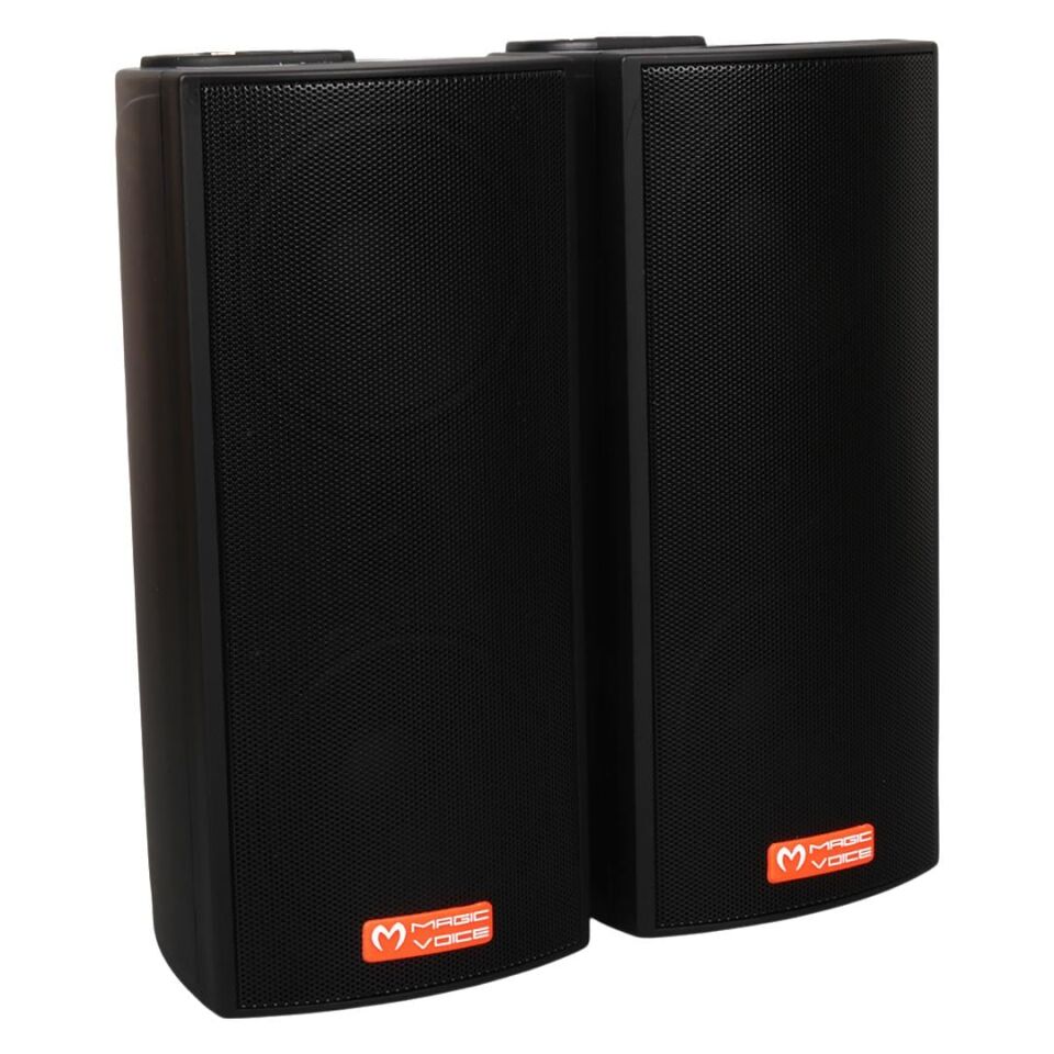Magicvoice MV-19 2X7.5 CM 40 Watt Komütatörlü Hat Trafolu Siyah Sütun Hoparlör