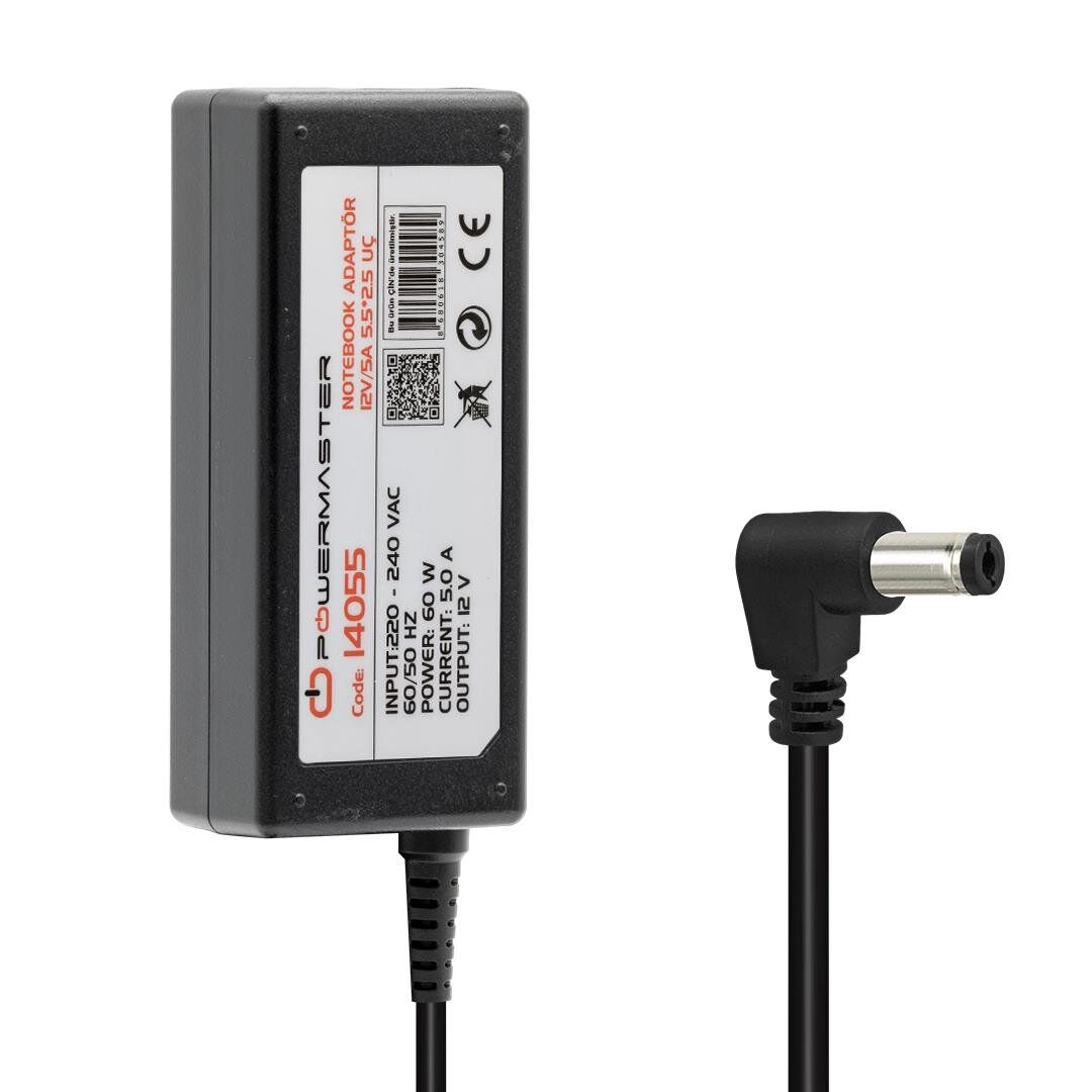 Powermaster PM-14055 12 Volt 5 Amper 5.5x2.5 Mm Uçlu Adaptör