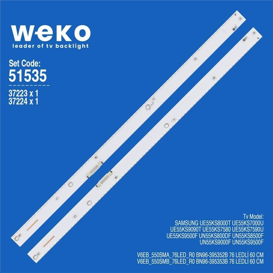 Wkset-6535 37223X1 37224X1 V6eb_550Sma/Smb_76Led_R0 Bn96-395352B/53B 2 Adet Led Bar (76Led)