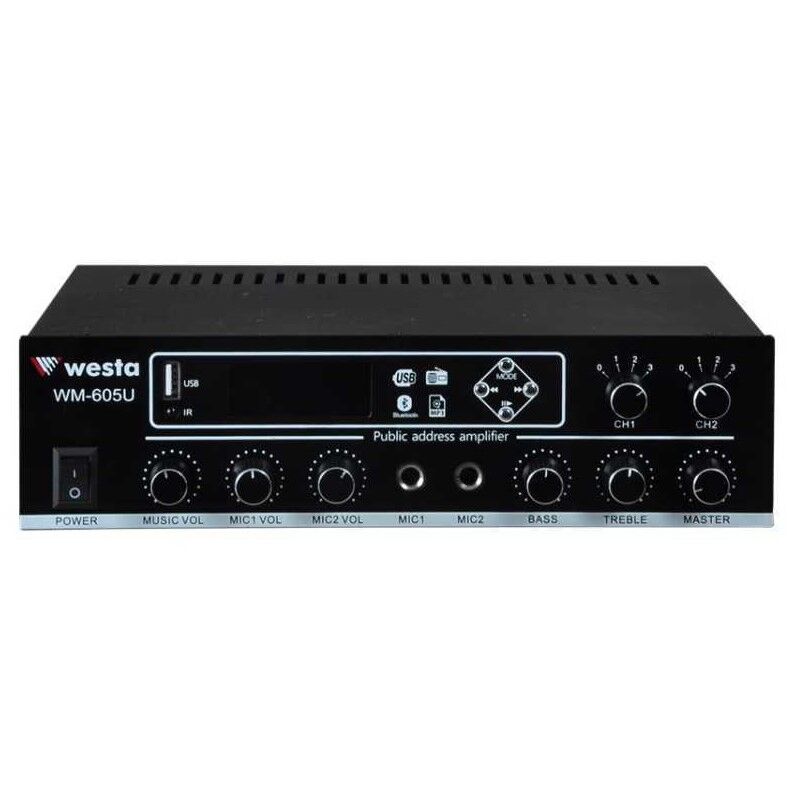 Westa WM-605U USB-Bluetooth 2 Bölgeli 100 Watt Trafolu Anfi