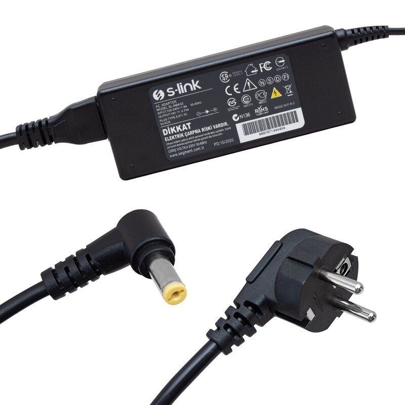 S-Link 19.V-4.74 A Notebook Adaptör 5.50 x 1.75 Uç