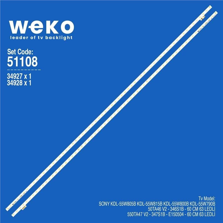 Wkset-6108 34927X1 34928X1 550Ta46 V2 550Ta47 V2  2 Adet Led Bar (63Led)