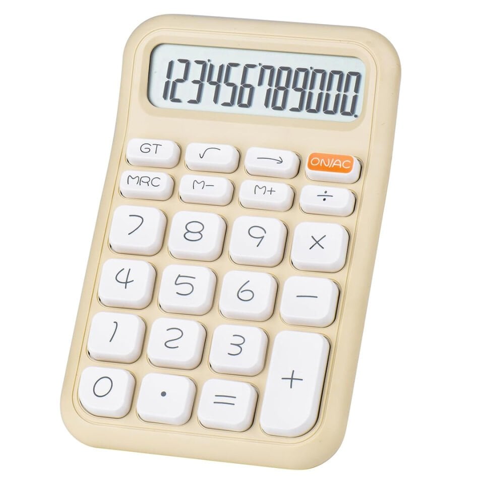 Powermaster PM-25408 Krem Renk 12 Haneli Hesap Makinesi