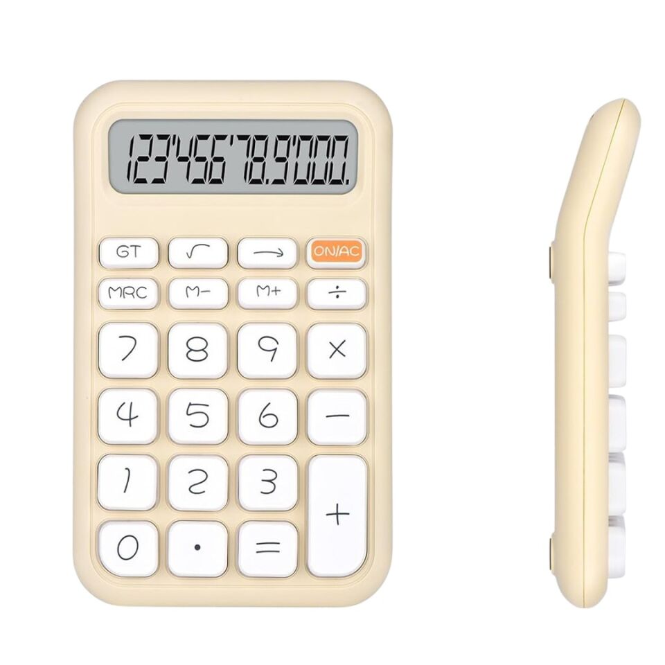 Powermaster PM-25408 Krem Renk 12 Haneli Hesap Makinesi