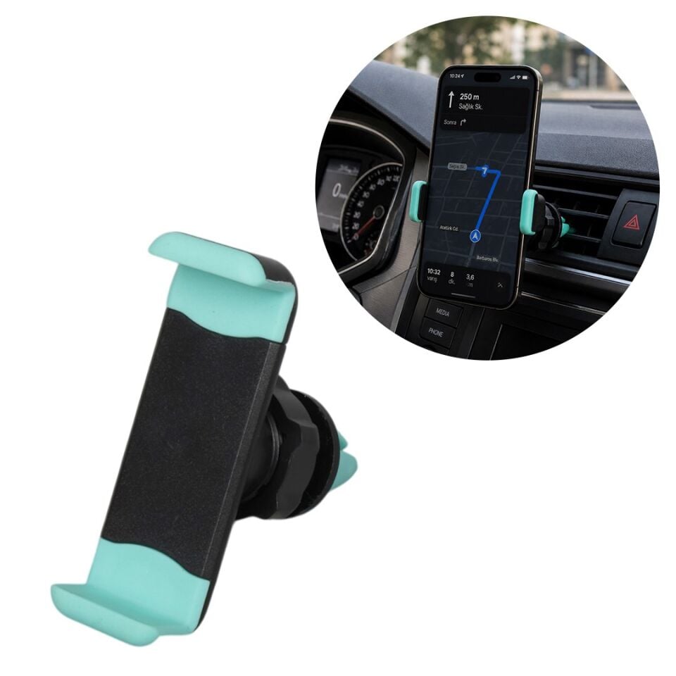Powermaster PM-39119 Plastik 360 Derece Dönebilen Ayarlanabilir Kıskaçlı Araç İçi Telefon Tutucu
