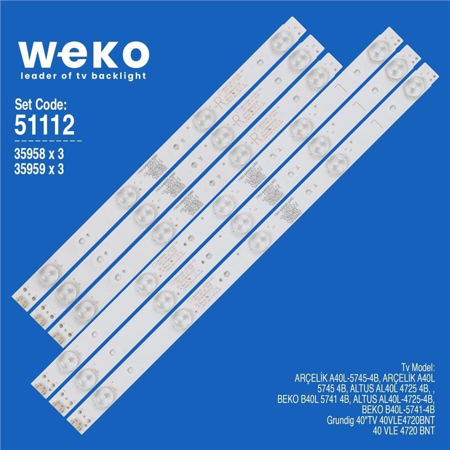 Wkset-6112 35958X3 35959X3 Sw40d09l/R 6 Adet Led Bar