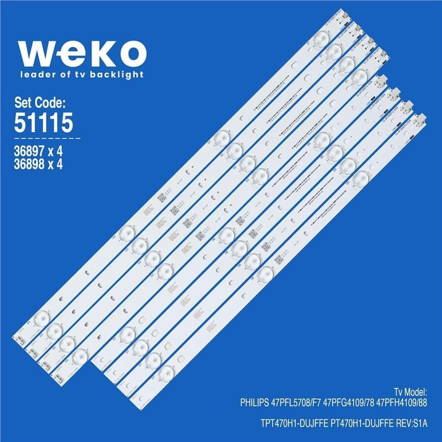 Wkset-6115 36897X4 36898X4 Cl-47-D407-L/R-V4 8 Adet Led Bar