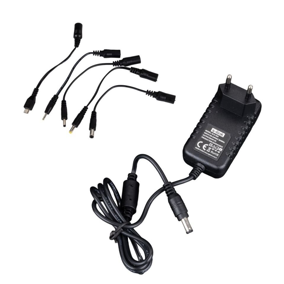 S-Link SLX-92A 9 Volt 2 Amper 5 Uçlu Universal Tablet PC Adaptörü