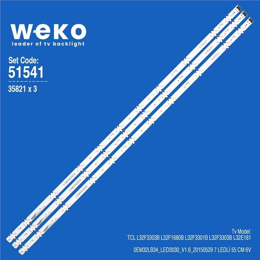 Wkset-6541 35821X3 Lg Innotek 43Inch Drt Led Array_3Pcm00778a_Rev0.1_180419  3 Adet Led Bar