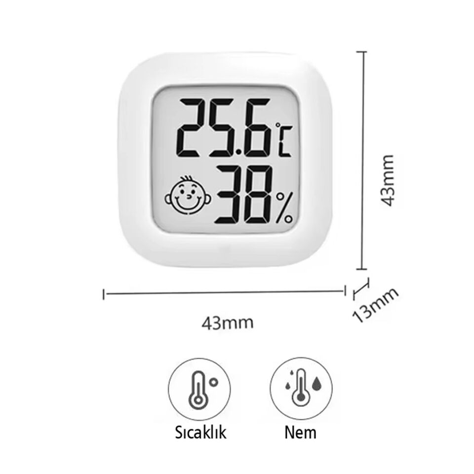 PowerMaster PM-6235 Oda Tipi Mini Ekranlı Sıcaklık Nem Ölçer Termometre