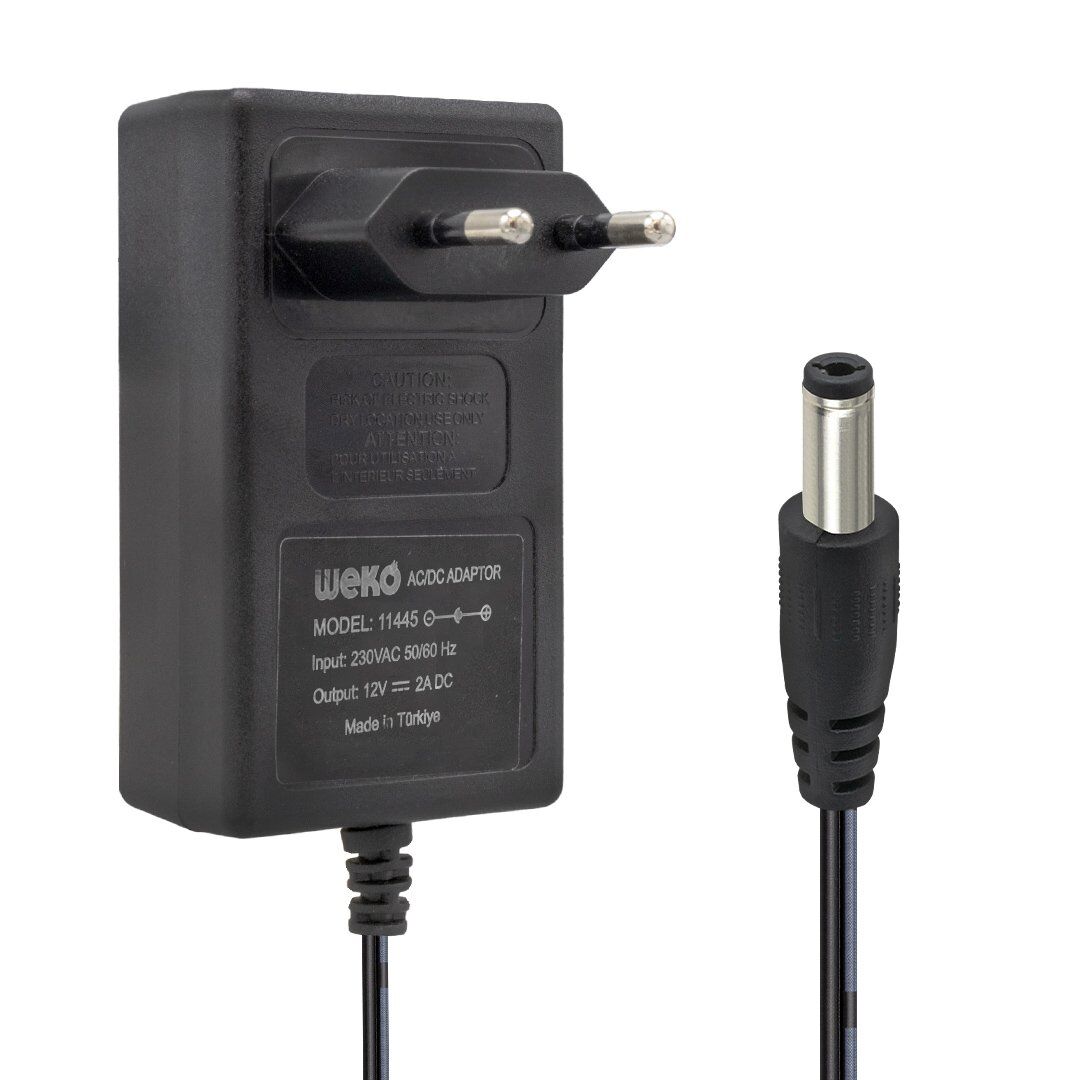 Weko 12 Volt 2 Amper 24 Watt Plastik Kasa Priz Tipi Adaptör