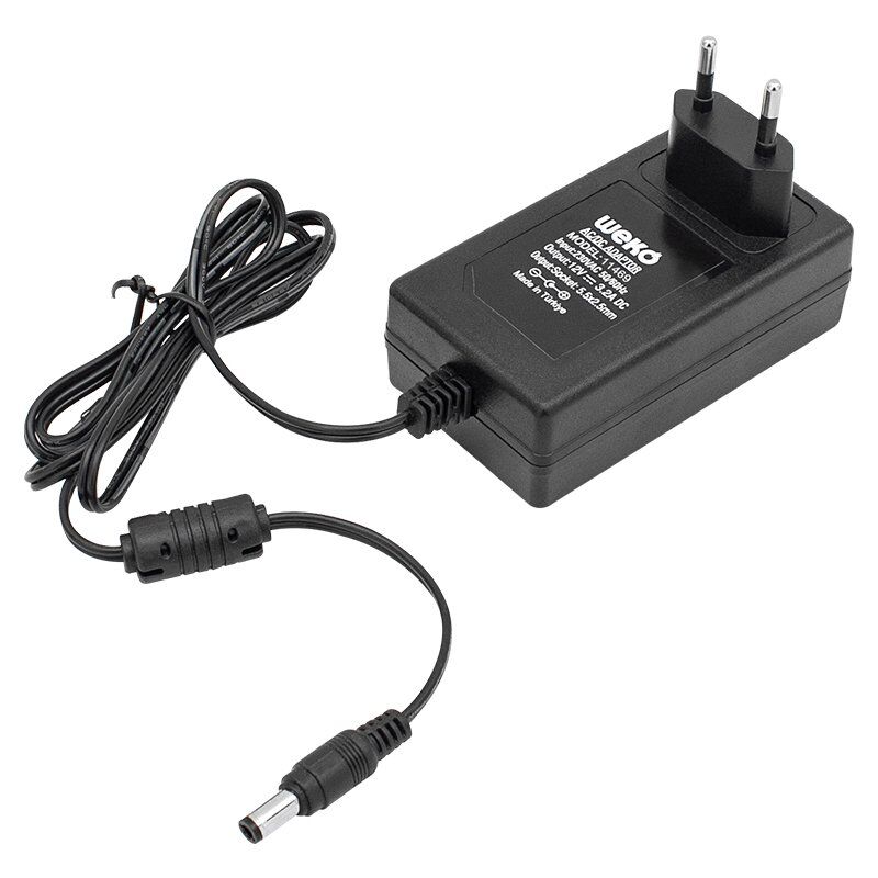 Weko 12 Volt 3.2 Amper 38 Watt Plastik Kasa Priz Tipi Adaptör
