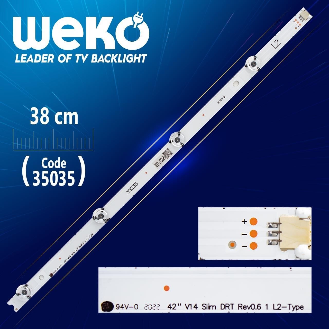 42'' V14 SLİM DRT REV0.6 1 L2 - TYPE - 6916L - 1684A - ( 38 Cm ) - 4 Ledli - (WK-815) Tv Led Bar