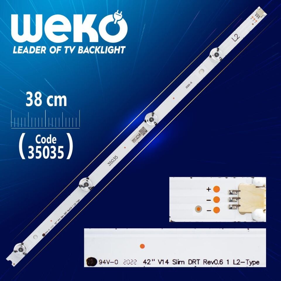 42'' V14 SLİM DRT REV0.6 1 L2 - TYPE - 6916L - 1684A - ( 38 Cm ) - 4 Ledli - (WK-815) Tv Led Bar
