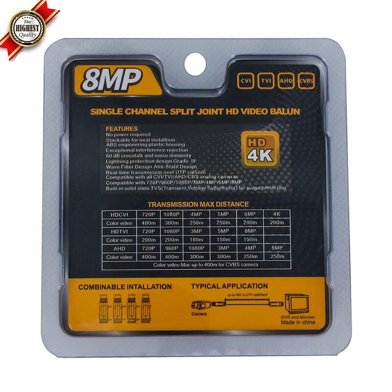 Powermaster 8MP 1080P 2KV 250-400 Metre HD-TVI-CVI-AHD-CVBS HD Video Balun