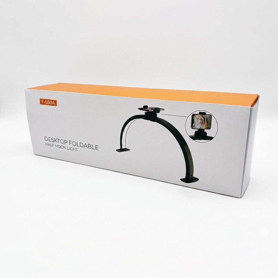 Trled F-550A Zebra Elmas Desenli 55Cm Katlanabilir Yarım Ay Protez Tırnak Ve Güzellik Uzmanı Masa Lambası