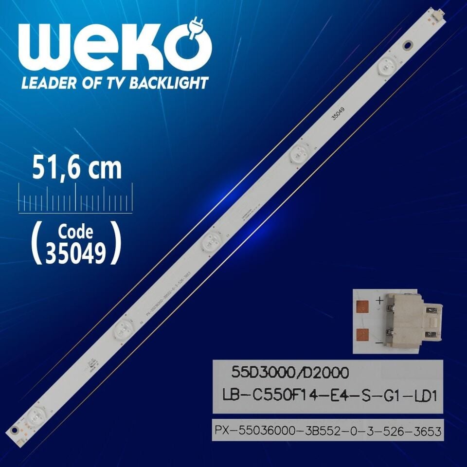 LB-C550F14-E4-S-G1-LD1 - LB55036 V0 - 51.6 Cm 5 Ledli - WK-226/WK-232 Led Tv Bar
