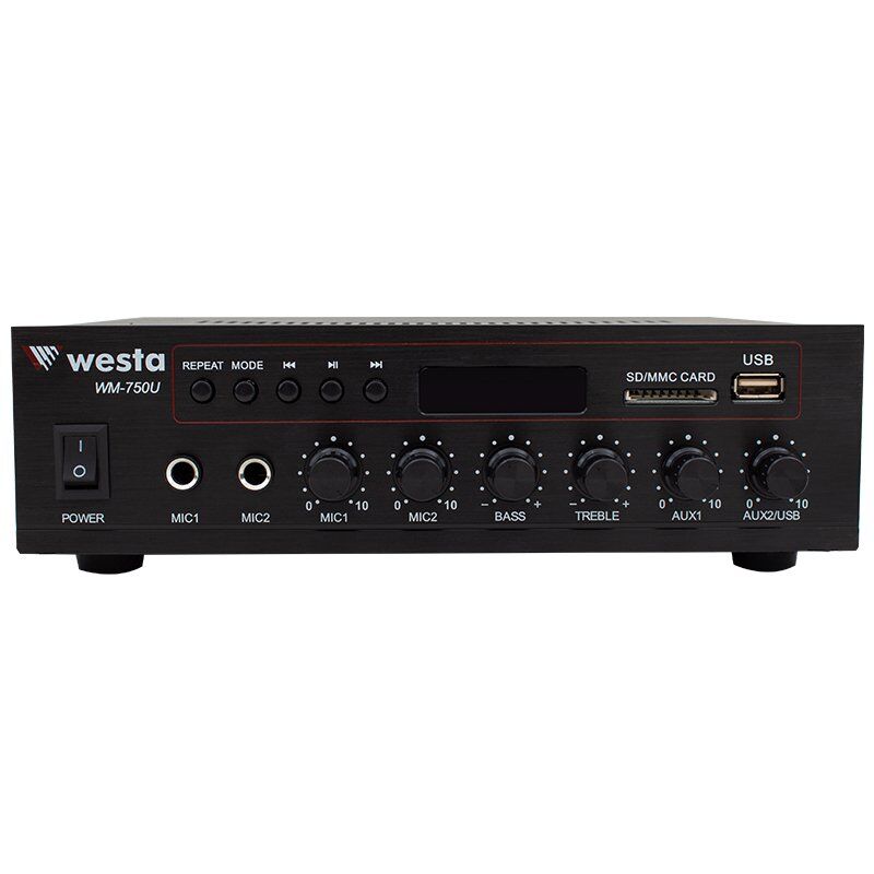 Westa WM-750U 80 Watt 2 Mikrofon Girişli Trafolu Anfi