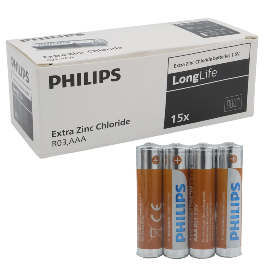 Philips Longlife Extra Zinc-Carbon İnce Kumanda Kalem Pili