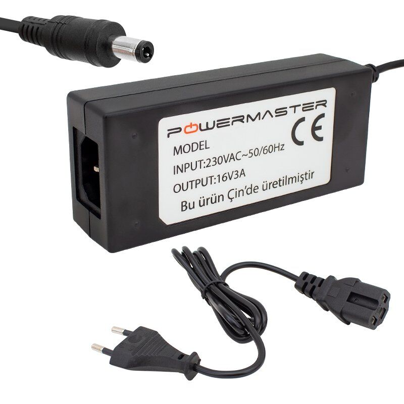 Powermaster PM-14311 16 Volt - 3 Amper 5.5*2.5 Mm Uçlu Plastik Kasa Santral Adaptörü