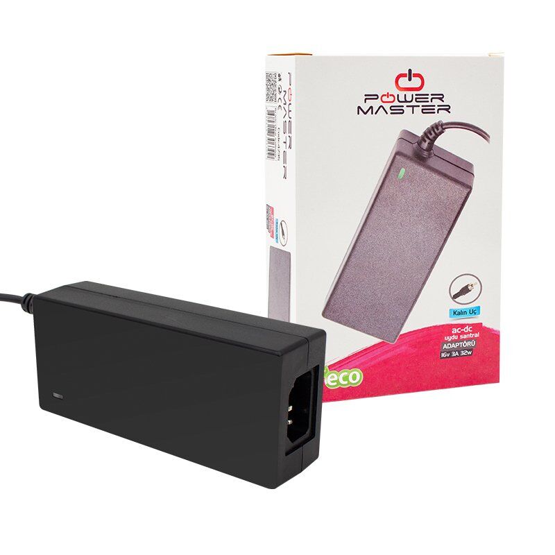 Powermaster PM-14311 16 Volt - 3 Amper 5.5*2.5 Mm Uçlu Plastik Kasa Santral Adaptörü