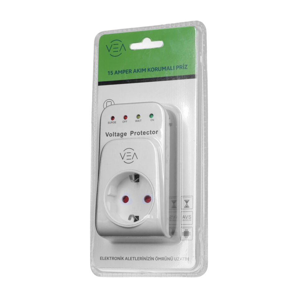 Vea VE-25531 15A 3520W Yüksek Gerilim Akım Korumalı Priz