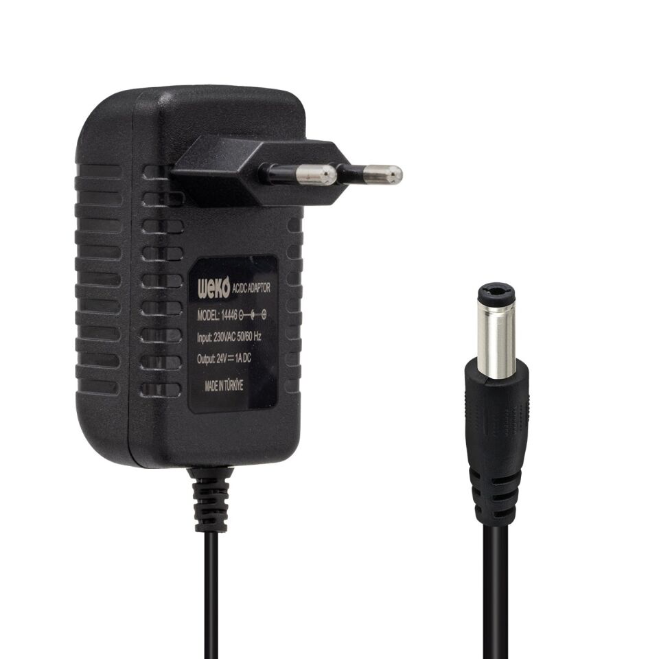 Weko 24 Volt 1 Amper 24 Watt Plastik Kasa Priz Tipi Adaptör