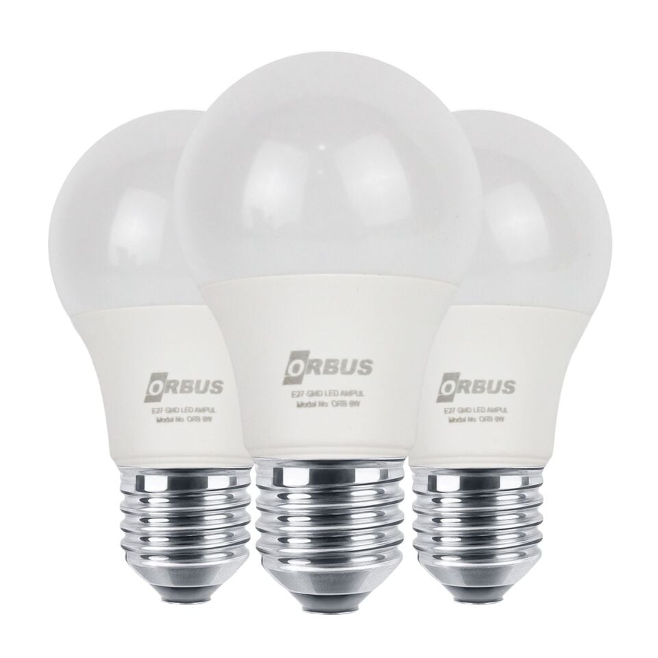 Orbus ORB-L9W 3'lü Paket 9 Watt Beyaz Led Ampul