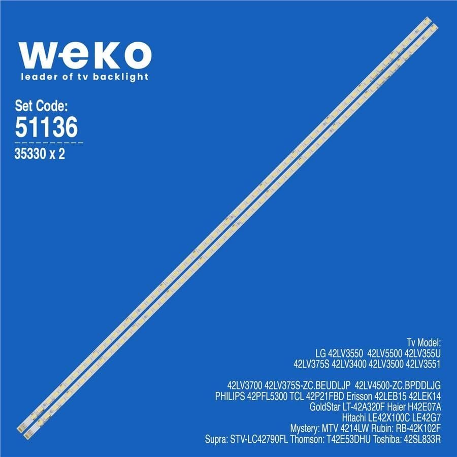 Wkset-6136 35330X2 42T11-06A 2 Adet Led Bar (60Led)