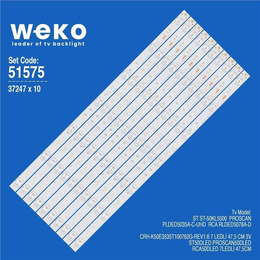 Wkset-6575 37247X10 Crh-K50E3535T100762G-Rev1.6 10 Adet Led Bar