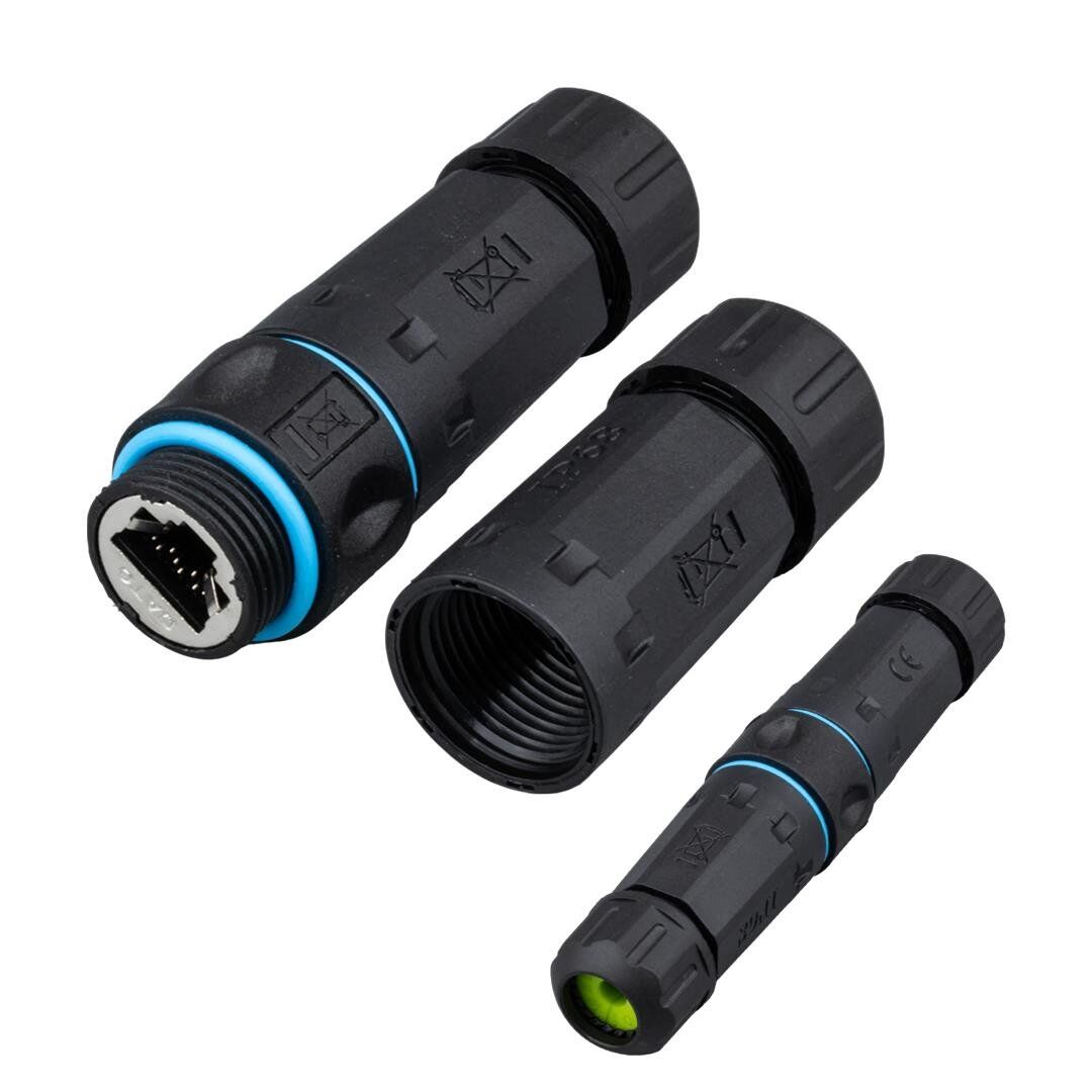 Powermaster Dişi - Dişi IP68 Su Geçirmez RJ45 Konnektör