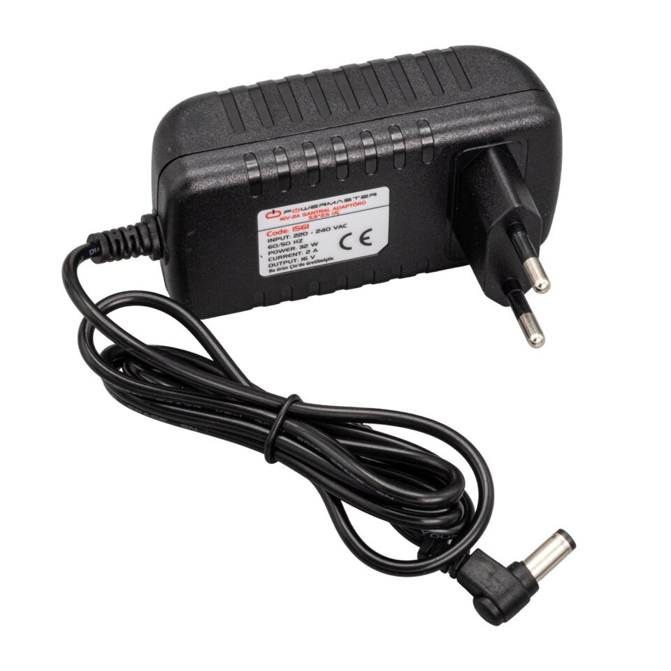 Powermaster PM-1561 16 Volt - 2 Amper 5.5*2.5 Mm Uçlu Santral Power Jacklı Adaptörü