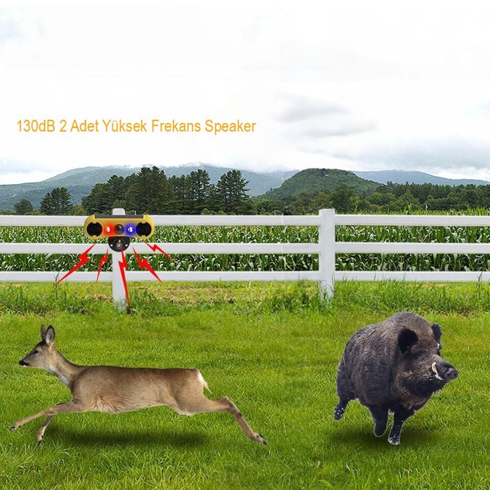 PowerMaster DC 5V Solar Sesli Hayvan Kovucu Alarm Cihazı