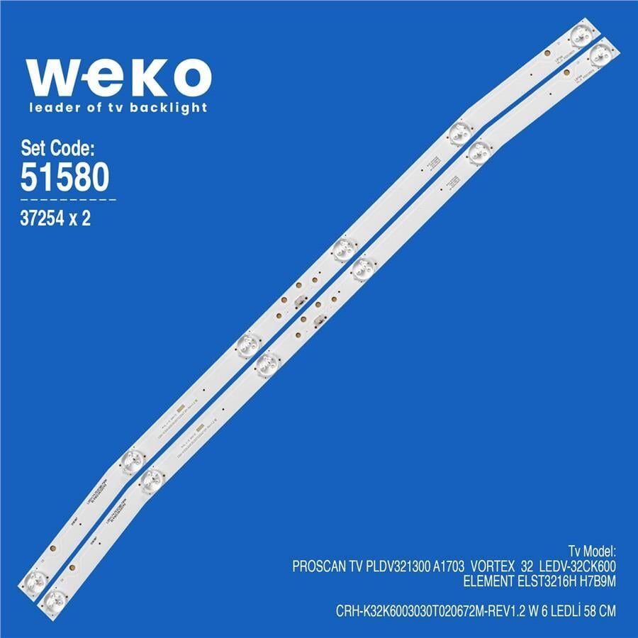 Wkset-6580 37254X2 Crh-K32K6003030T020672M-Rev1.2 W 2 Adet Led Bar