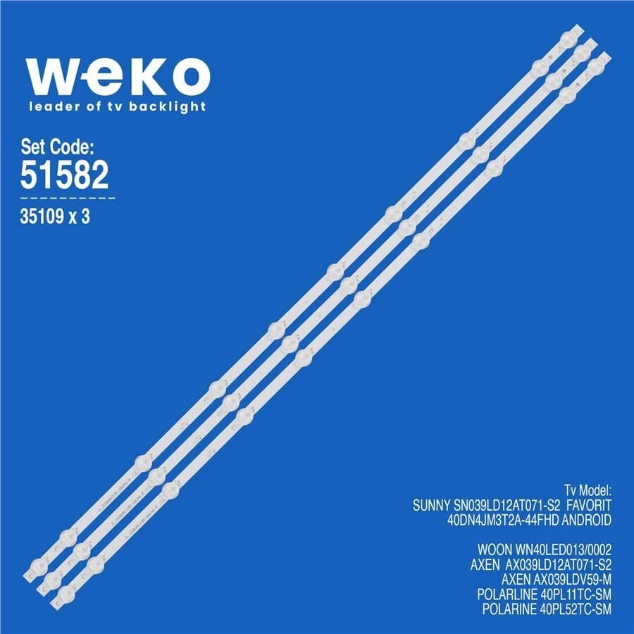 Wkset-6582 35109X3 Jl.D390A1235-081Bs-M 3 Adet Led Bar