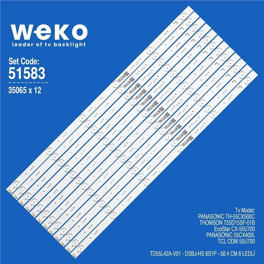 Wkset-6583 35065X12 Td55l42a-V01 12 Adet Led Bar