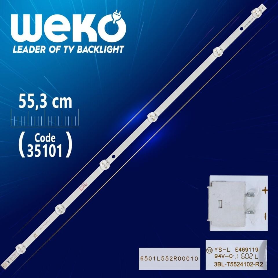 3BL-T5524102-R2 - 6501L552R00010 - 55.3 Cm 6 Ledli - WK-850 Led Tv Bar