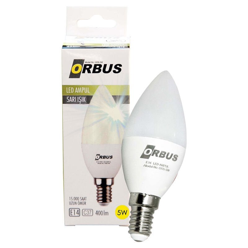Orbus ORB-5WS C37 E14 400 Lümen 5 Watt Amber Tasarruflu Ampul