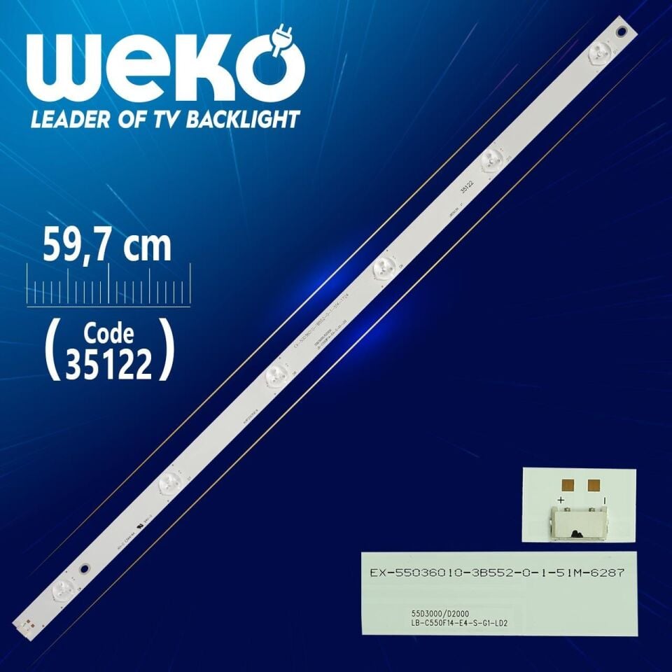 LB-C550F14-E4-S-G1-LD2 - LB55036 V1 - 55D3000/D2000 - KHP200591A - 59.7 Cm 6 Ledli - WK-231 Led Tv Bar