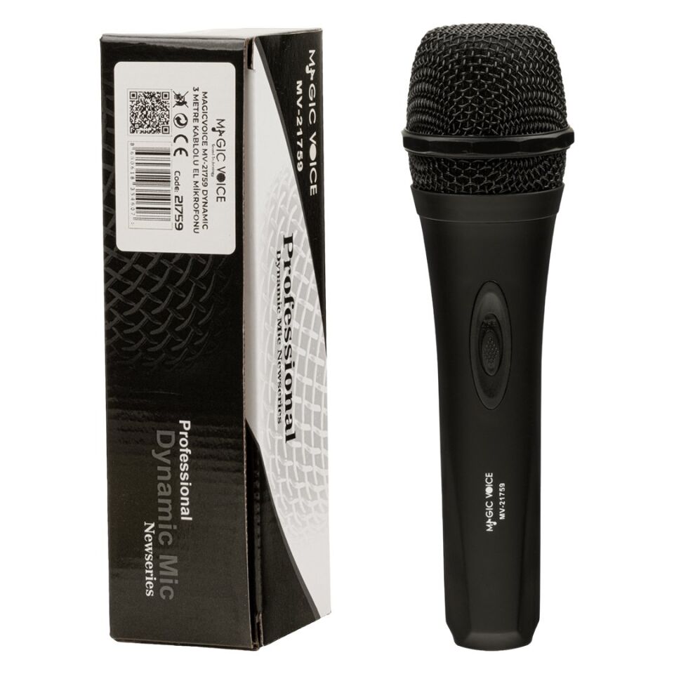MagicVoice MV-21759 Dinamik 3 Metre Kablolu El Mikrofonu