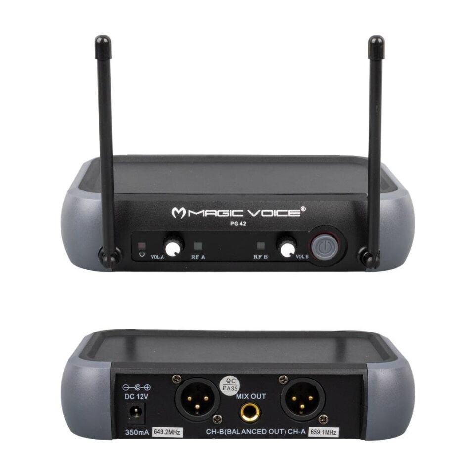 Magicvoice PG-42X Vhf 2 El Kablosuz Volüm Kont Telsiz Mikrofon