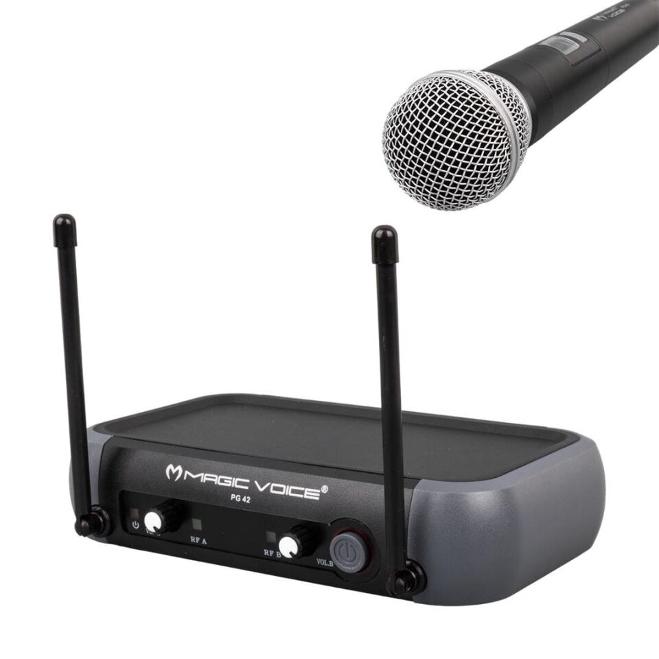 Magicvoice PG-42X Vhf 2 El Kablosuz Volüm Kont Telsiz Mikrofon