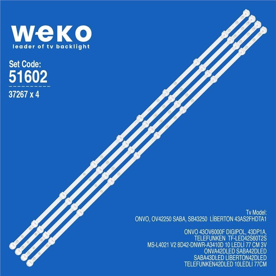 Wkset-6602 37267X4 Ms-L4021 V2 8D42-Dnwr-A3410D 4 Adet Led Bar
