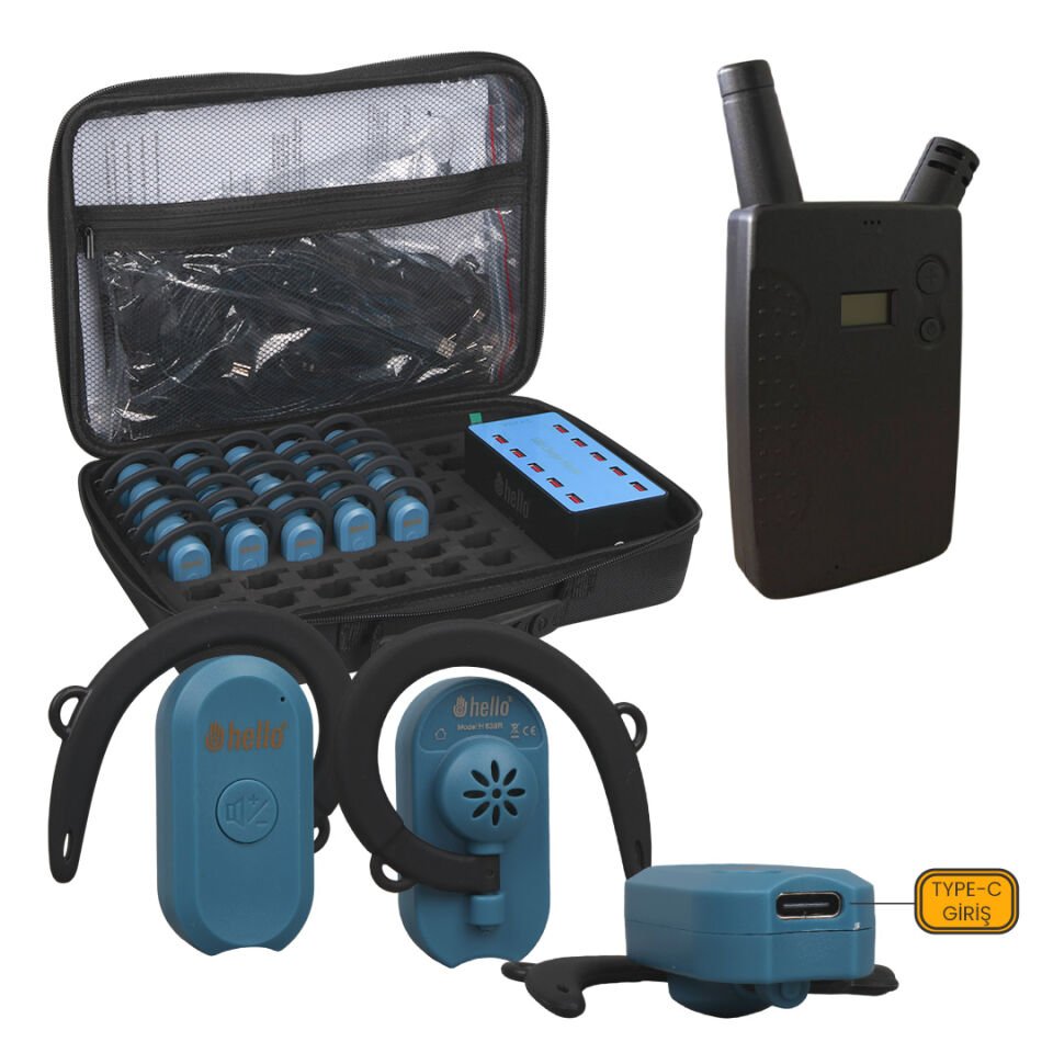 Hello HL-27915 25'Li Kulaklık Tipi Tur Rehber Sistemi Seti