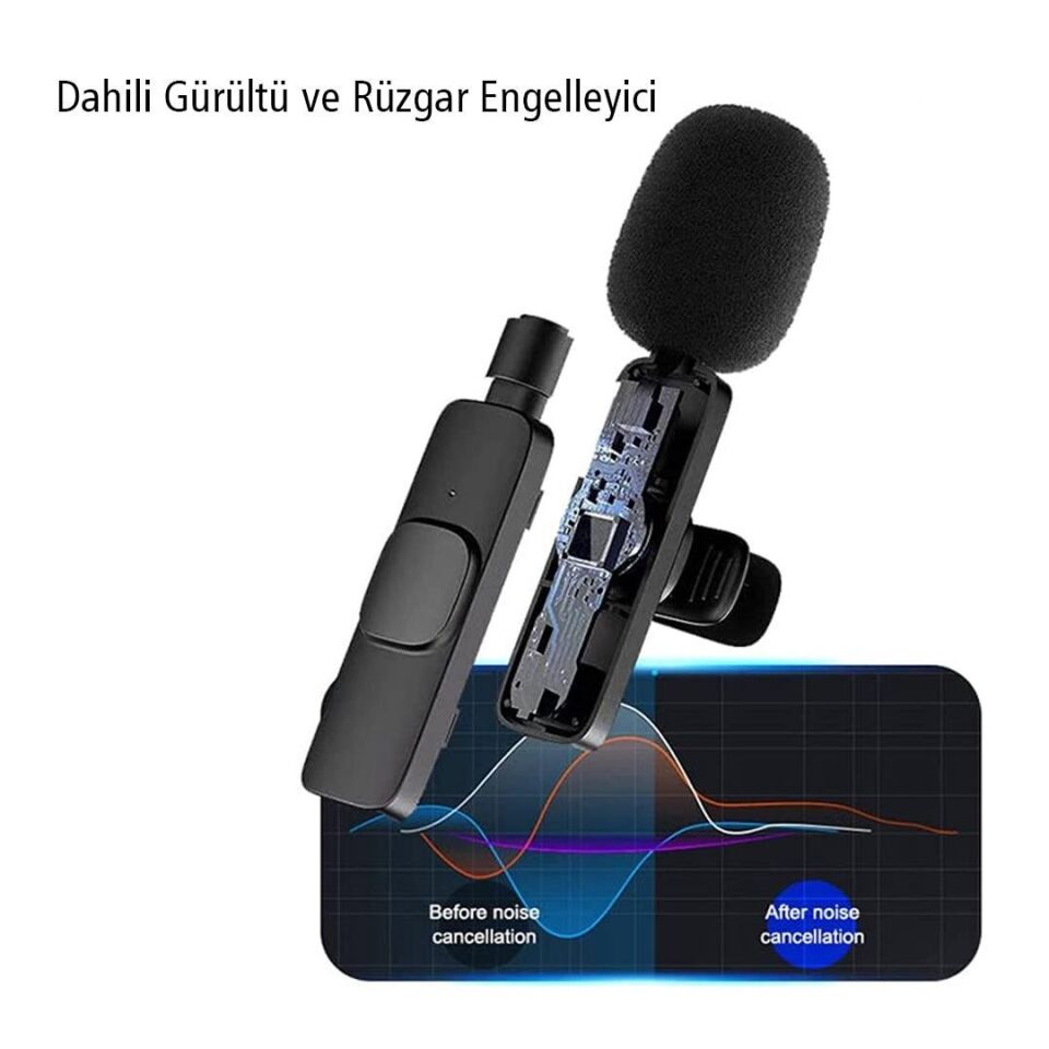 Magicvoice K8 Kablosuz TYPE-C Vlogger Yaka Mikrofonu