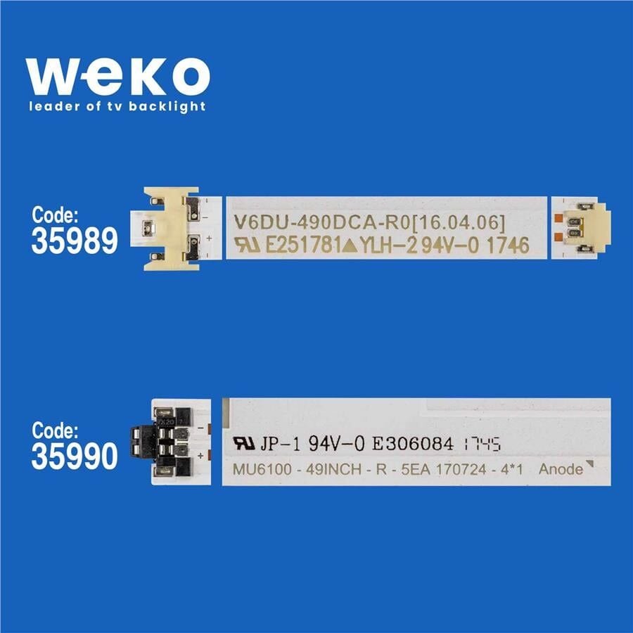 Wkset-6615 35989X6 35990X6 Mu6100 49İnch-L/R 12 Adet Led Bar
